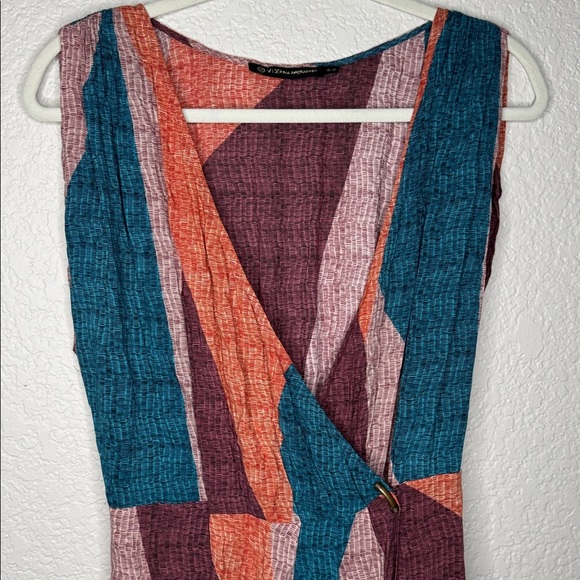 VIX Paula Hermanny Colorblock Patterned Wrap Caftan Cover-up Size Small - Picture 4 of 10